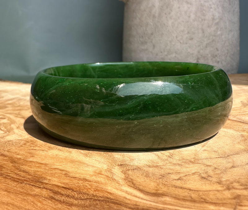 Jade Oval Bangle 68.5mm - Canadian Nephrite Jade*