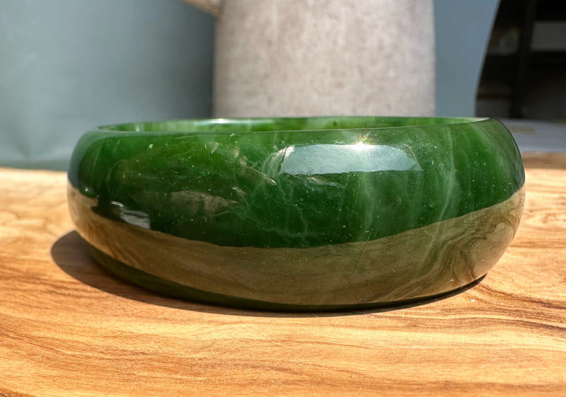 Jade Oval Bangle 68.5mm - Canadian Nephrite Jade*