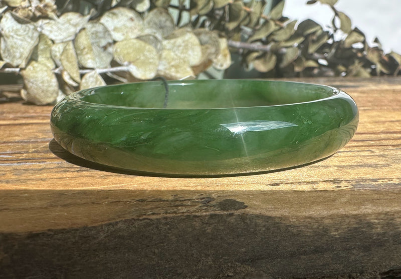 Polar Jade Bangle- 59.5 x 12.5mm - As Is