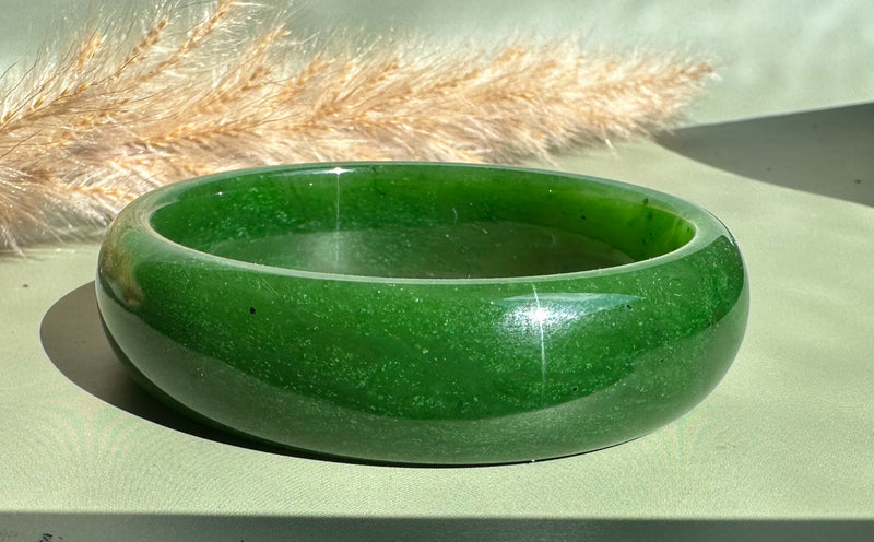 A+ Canadian Jade Bangle, 58.5 x 17mm