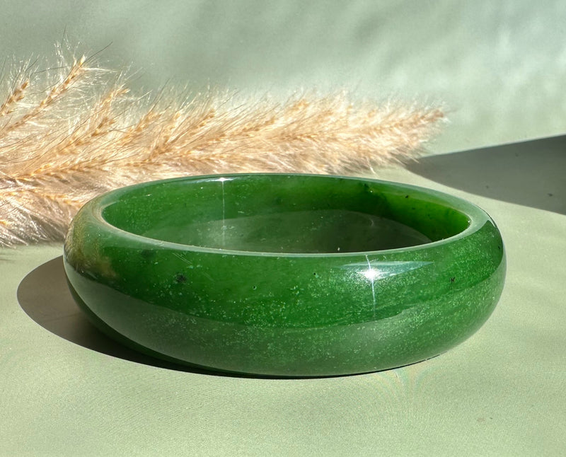 A+ Canadian Jade Bangle, 58.5 x 17mm