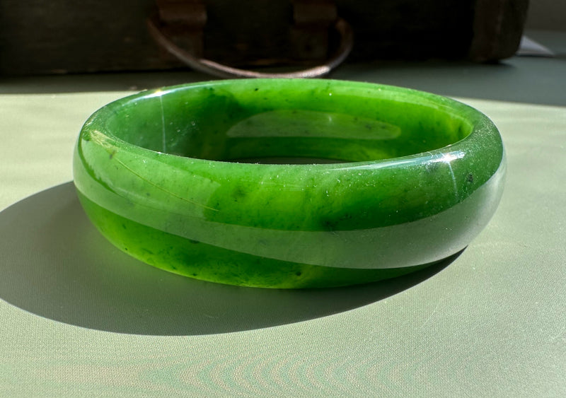 A+ Canadian Jade Bangle, 58.5 x 17mm