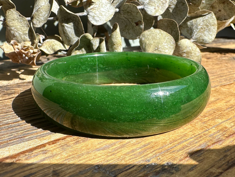 A+ Canadian Jade Bangle, 58.5 x 17mm