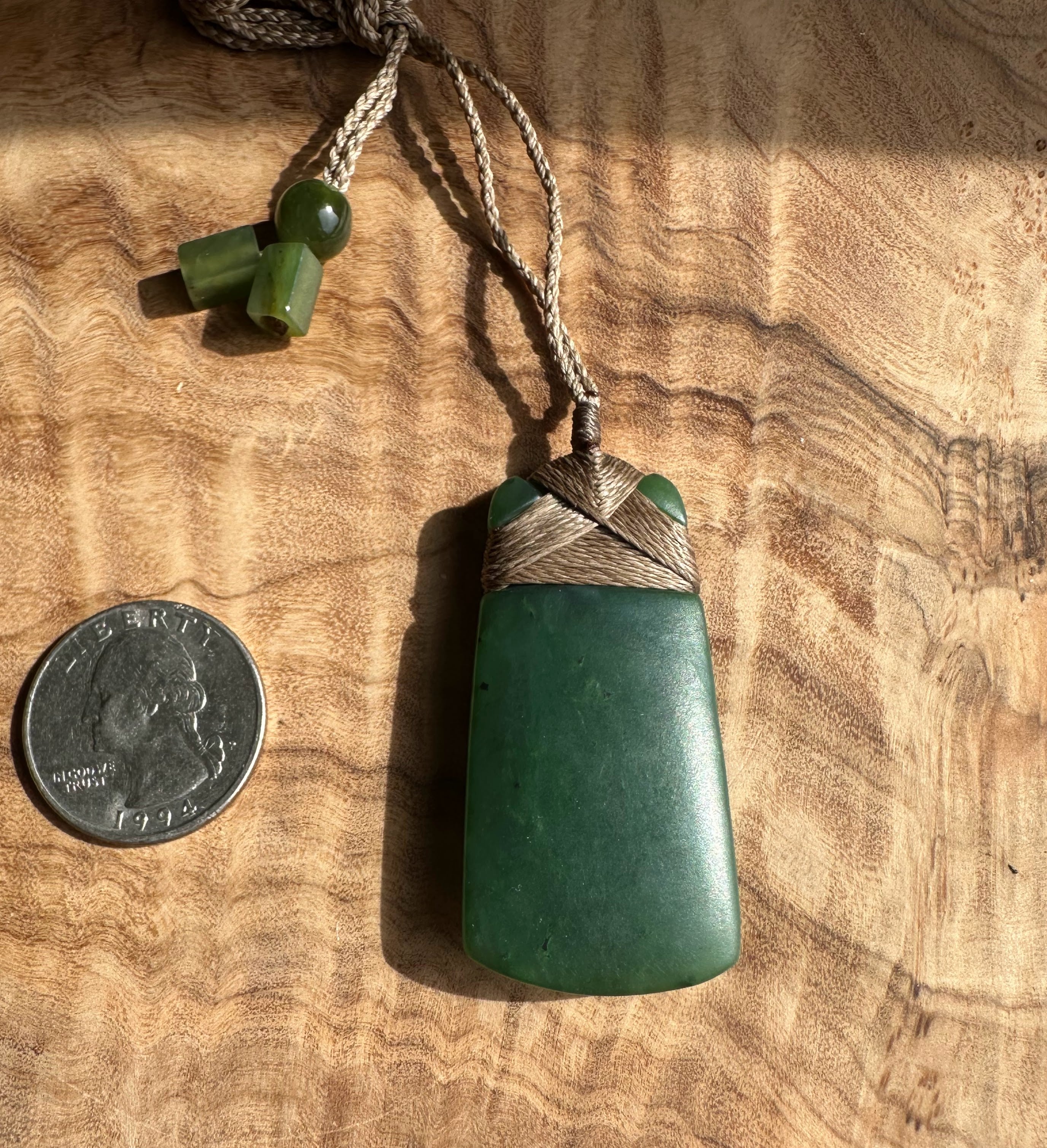 Dark Green Jade Pendant, 50mm – Jade Mine