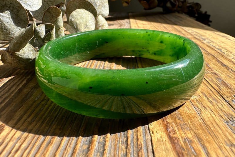 A+ Canadian Jade Bangle, 58.5 x 17mm