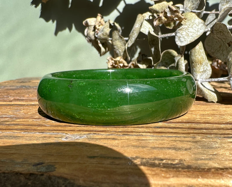 A+ Canadian Jade Bangle, 58.5 x 17mm