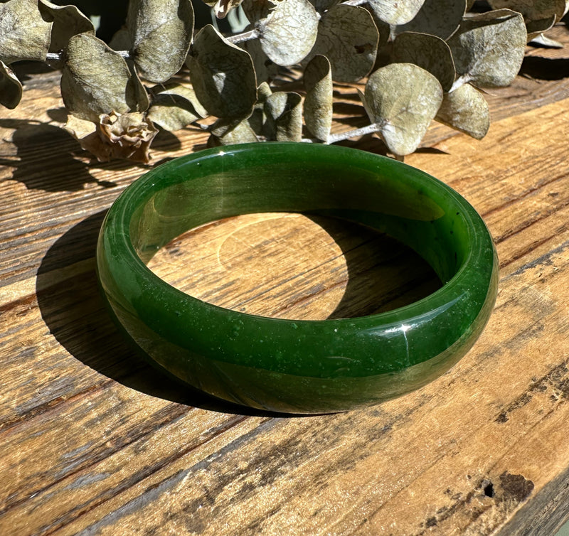 A+ Canadian Jade Bangle, 58.5 x 17mm