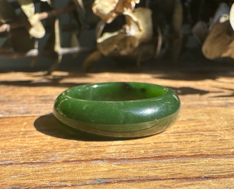 AA Canadian Nephrite 8mm Bang Ring, Size 13