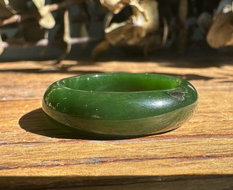 AA Canadian Nephrite 8mm Bang Ring, Size 13