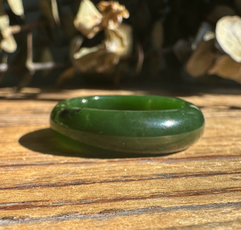 AA Canadian Nephrite 8mm Bang Ring, Size 13