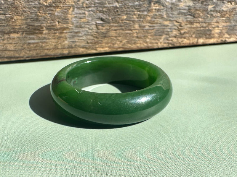 AA Canadian Nephrite 8mm Bang Ring, Size 13