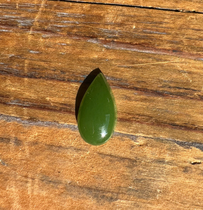 A Grade Canadian Nephrite Jade Pear Cabochon 8/15mm