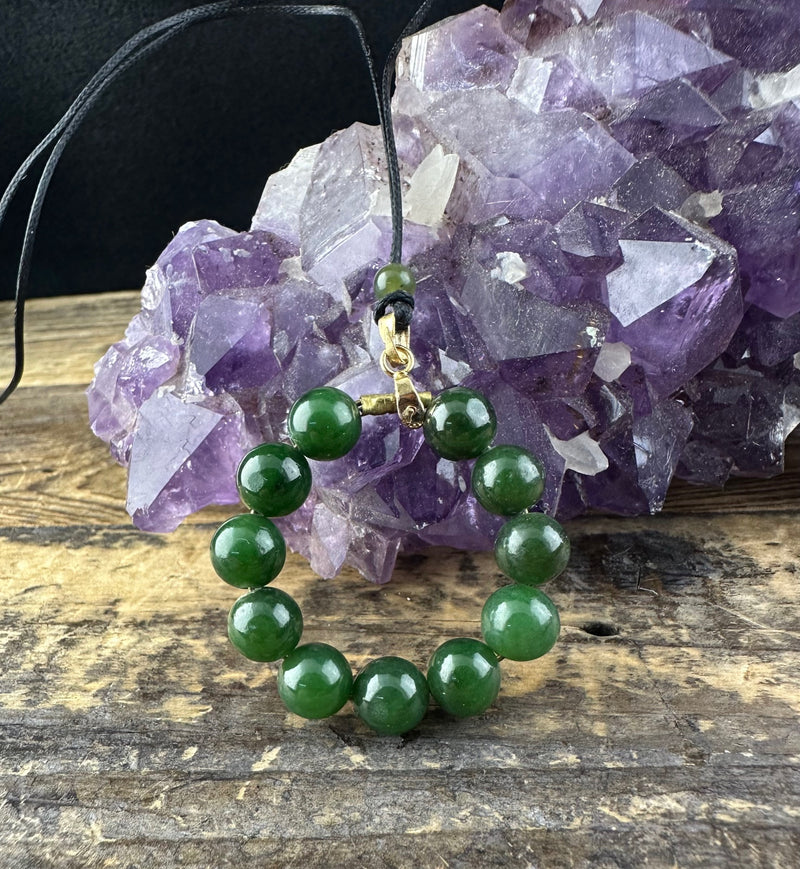 Vintage Jade Round Bead Pendant