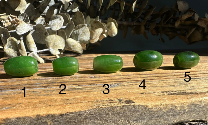 High Quality Polar Jade Barrel Bead, Assorted Sizes