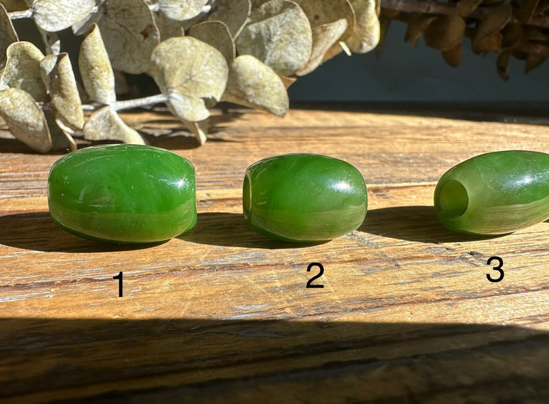 High Quality Polar Jade Barrel Bead, Assorted Sizes