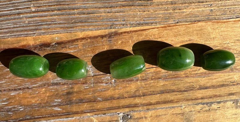 High Quality Polar Jade Barrel Bead, Assorted Sizes