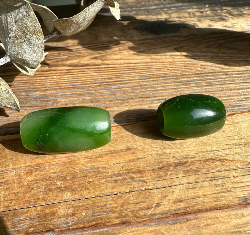 Polar Jade Barrel Bead, 2 sizes Available - as is