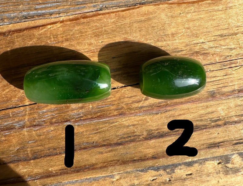 Polar Jade Barrel Bead, 2 sizes Available - as is