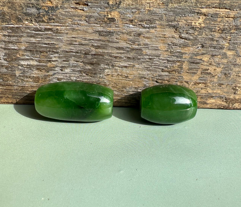 Polar Jade Barrel Bead, 2 sizes Available - as is