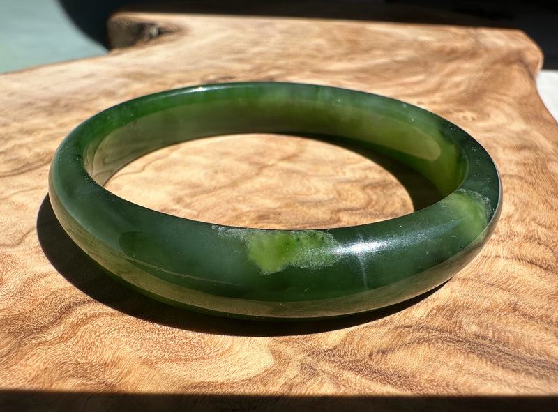 Canadian Nephrite Jade Bangle - 57 x 11mm - As Is