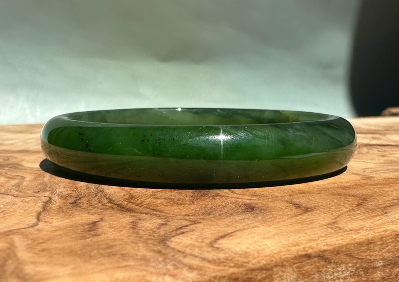 Canadian Nephrite Jade Bangle - 57 x 11mm - As Is