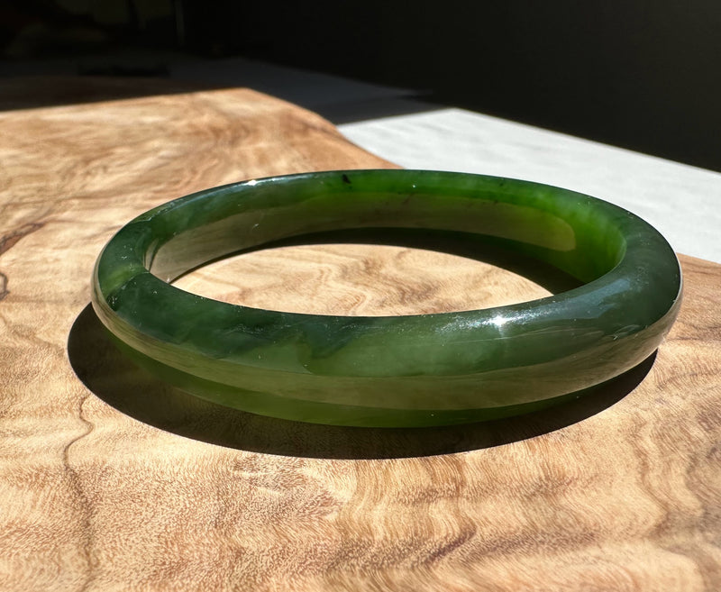 Canadian Nephrite Jade Bangle - 57 x 11mm - As Is