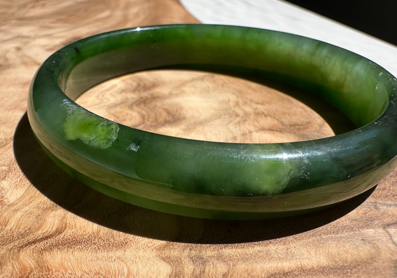 Canadian Nephrite Jade Bangle - 57 x 11mm - As Is