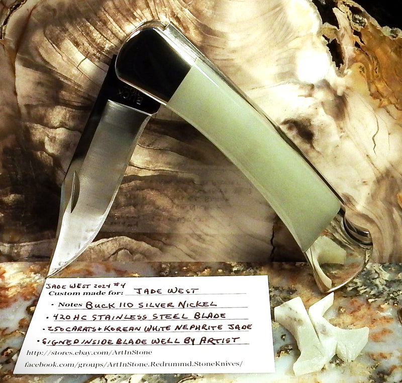 Buck Knife by Michael Hoover, Korean White Jade 