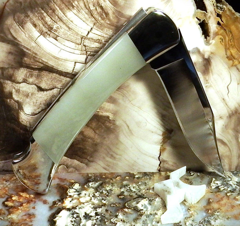 Buck Knife by Michael Hoover, Korean White Jade 