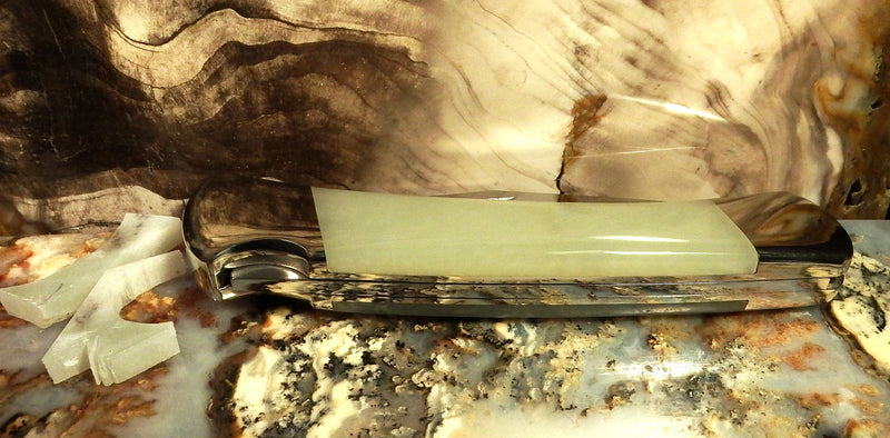 Buck Knife by Michael Hoover, Korean White Jade 