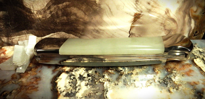 Buck Knife by Michael Hoover, Korean White Jade 