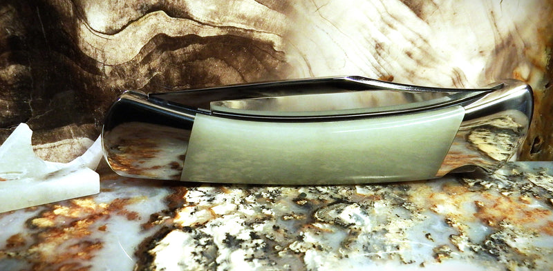 Buck Knife by Michael Hoover, Korean White Jade 