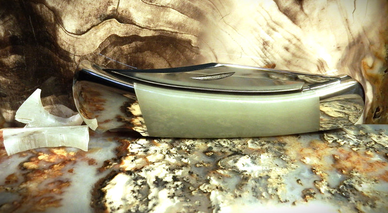 Buck Knife by Michael Hoover, Korean White Jade 