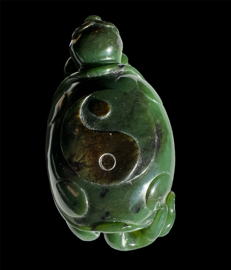 Jade Yin and Yang Turtle, 3.55"*