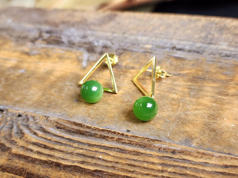 AA Jade Dangle Earrings, Triangles