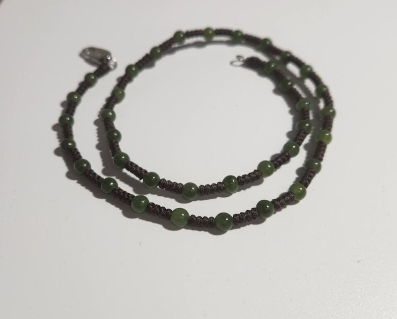 Jade Beaded Necklace 16" - Canadian Nephrite Jade