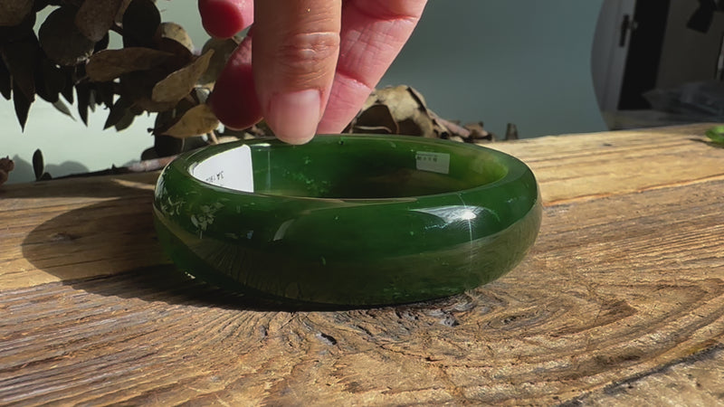 A+ Canadian Jade Bangle, 60.5mm