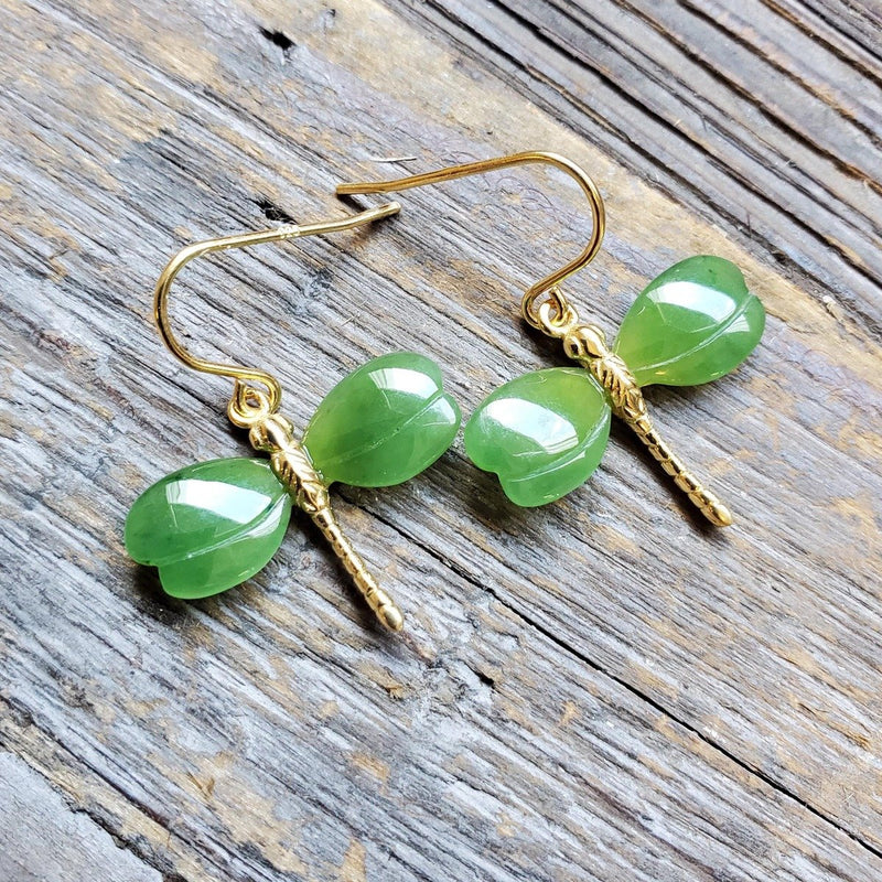 Jade Dragonfly Earrings