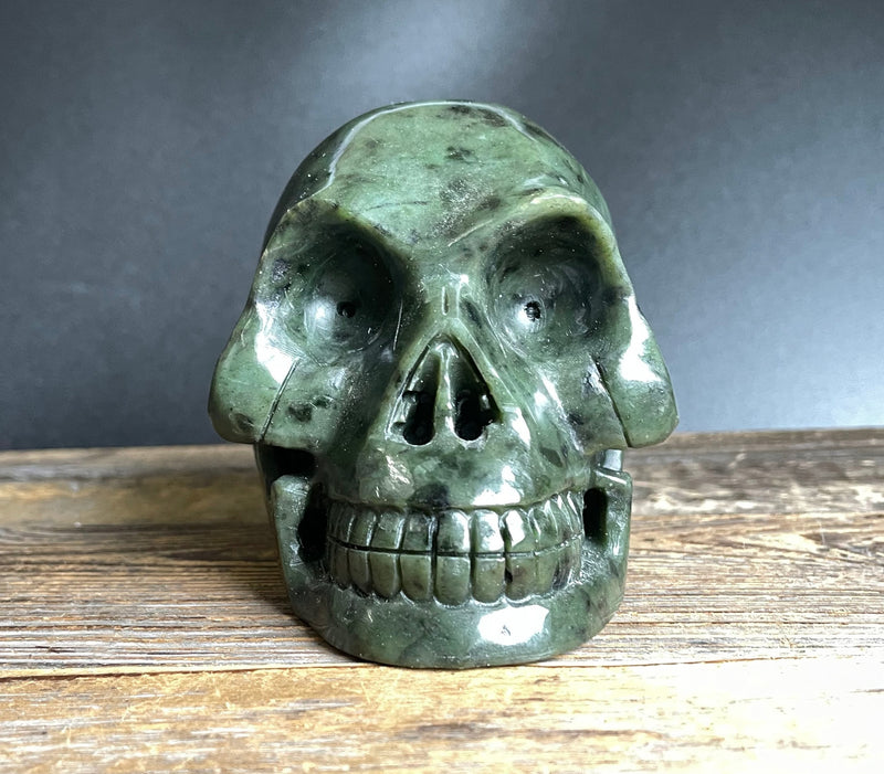 4" Jade Skull, River Jade
