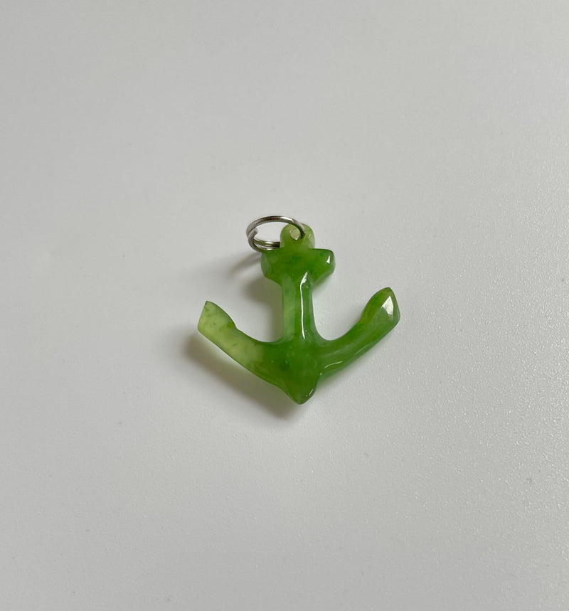 Jade Anchor Charm, 15mm