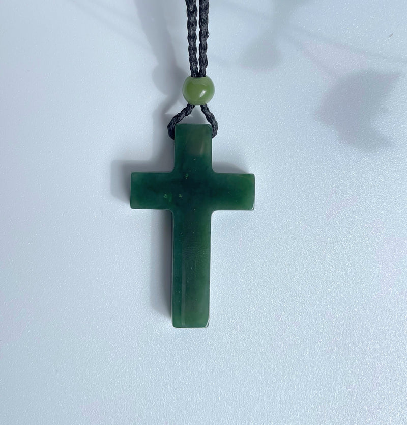 Jade Cross Pendant, 40mm