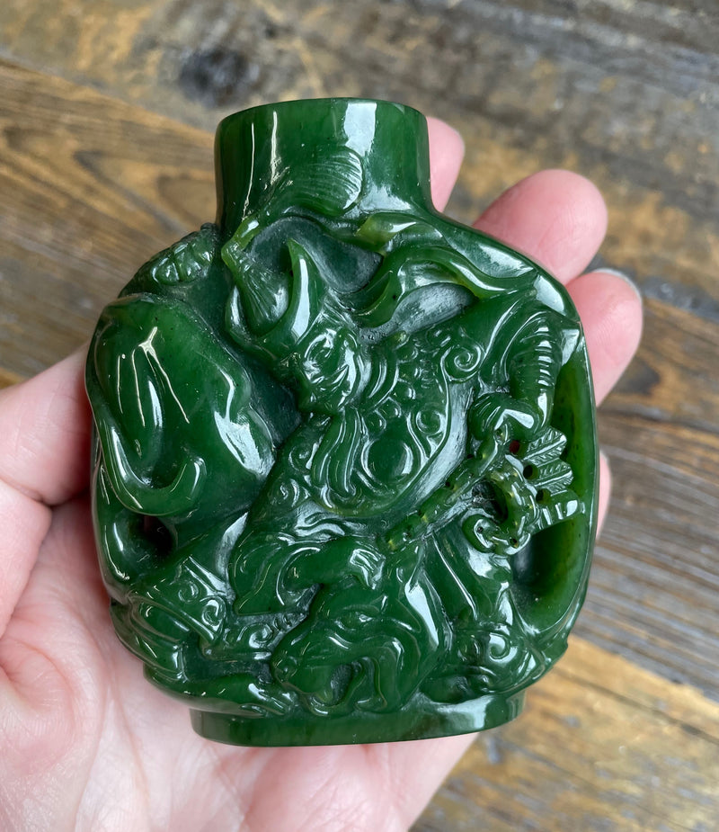 A Grade Canadian Jade Snuff Bottle, 2.8"