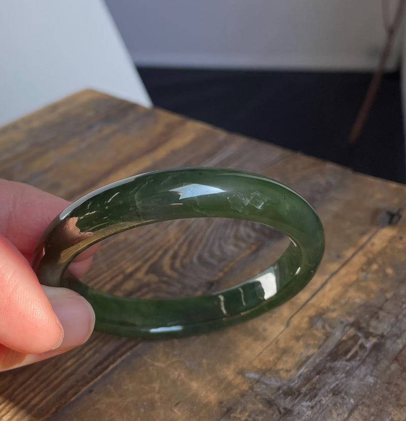 Jade Bangle, 55.5 x 11mm* Sold as is*