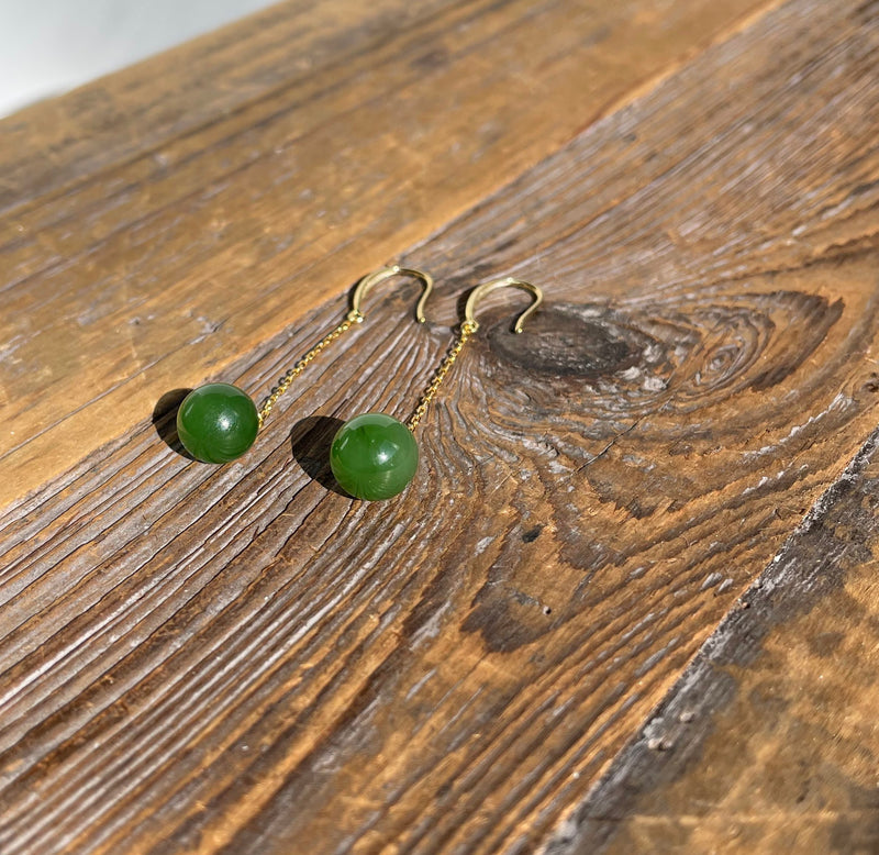 AA 10mm Jade Earrings, 