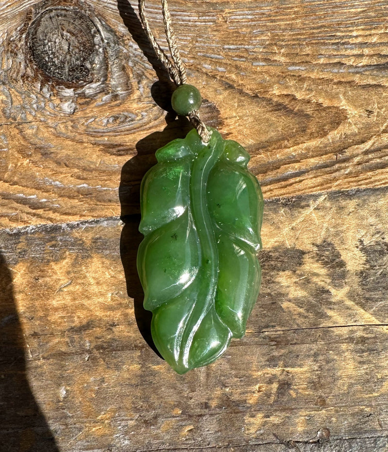 Canadian Jade Leaf Pendant