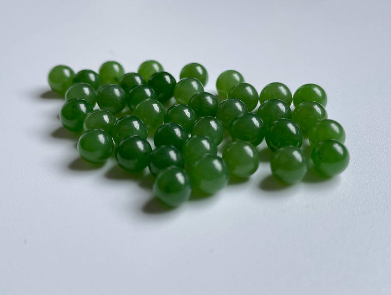 AA Canadian Jade undrilled 6mm beads - 0.5oz Bag or individually
