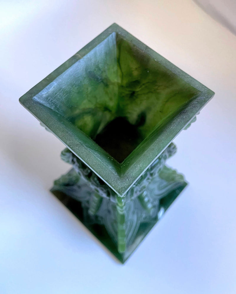 Canadian Jade Dragon Vase, 6.25"
