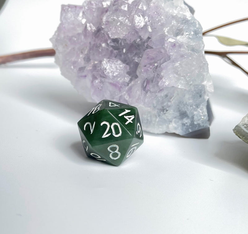 Jade 20 Sided Die - D20
