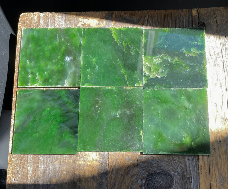 2" x 2" Canadian Jade Tiles (sold individually) Medium Green