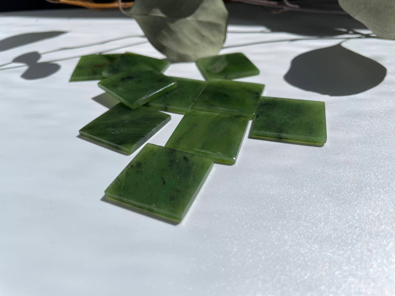 Canadian Jade Square Cabochon, 24.5 x 24.5mm(sold individually)